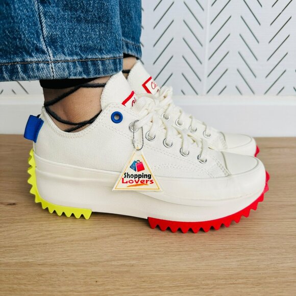 ❤️Converse Run Star Hike Platform Low Size 9.5 Women's Shoes Beige Red A08196C❤️ - Picture 12 of 12